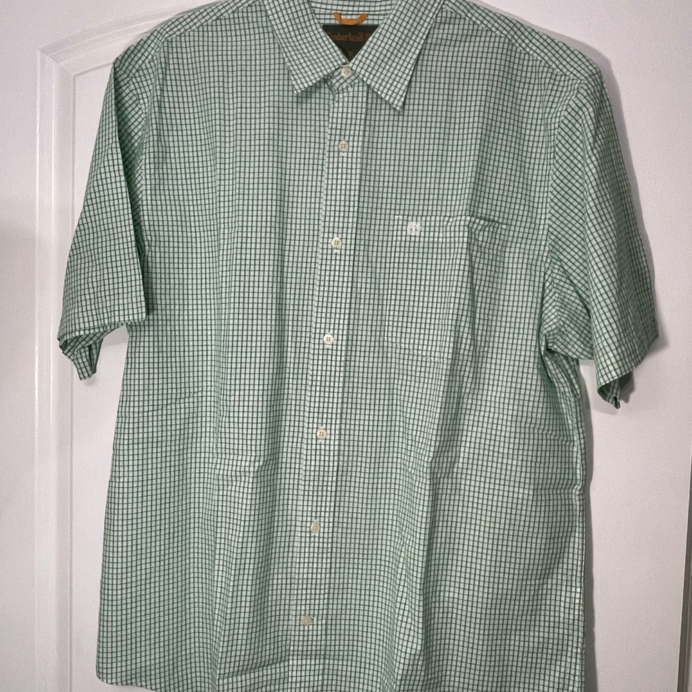 Timberland Men's Green Plaid Button Down Shirt CB-10